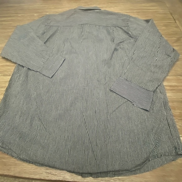 Beverly Hills Polo black white stripe long sleeve button down Men shirt size XL - Picture 2 of 6